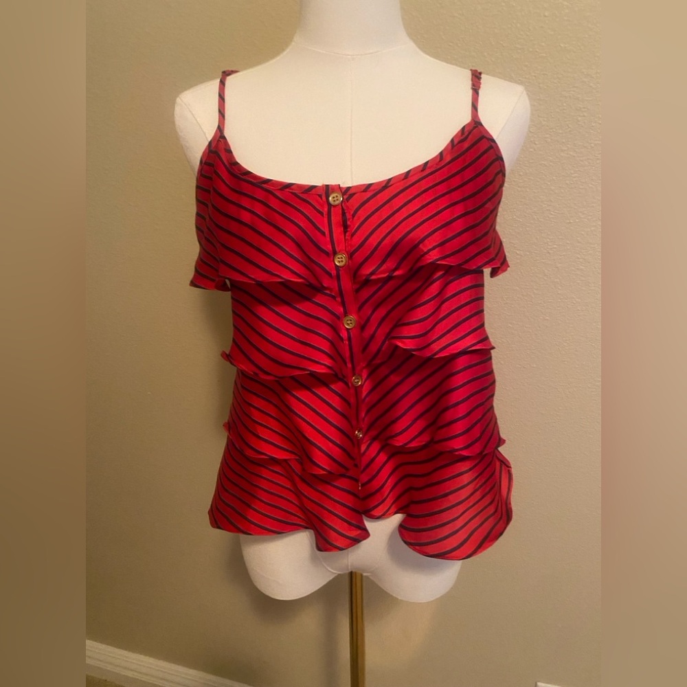 Forever 21 Red and Navy Striped Camisole
